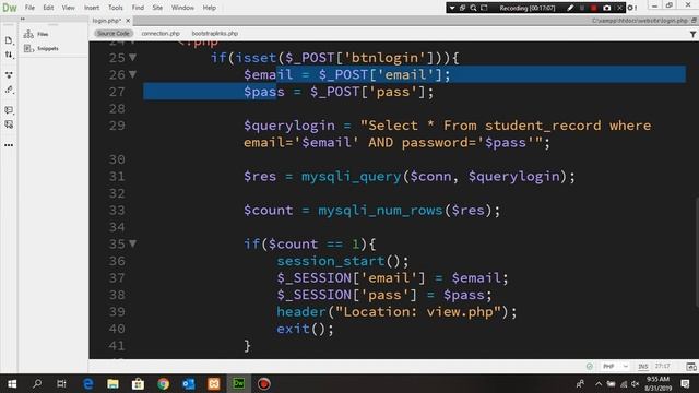 PHP lecture 12 - Login Page, Session смотреть онлайн