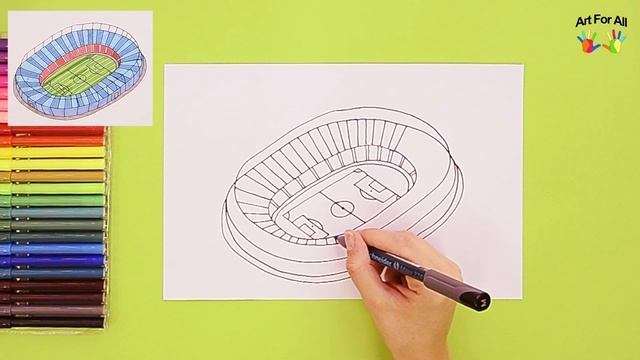 How to draw a Football Stadium смотреть онлайн