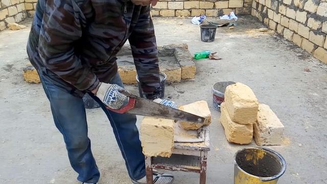 Как распилить камень ракушечник.