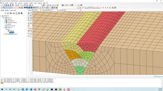 Welding Simulation with Abaqus  QustomWeld temperature chunking