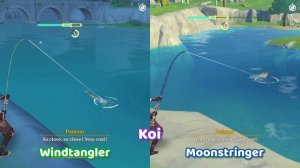 Fishing Rod Comparison - Windtangler VS Moonstringer (Lunar Realm) | Genshin Impact (原神)