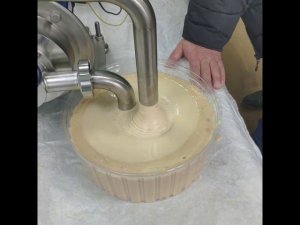 Насос ОНР с мягким ротором. перекачивание теста с изюмом. ООО "Пищевые насосы"