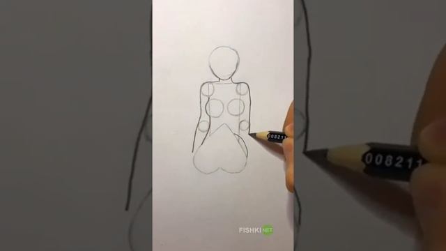 Учимся рисовать сидящую девушку