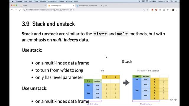 Webinar -  Data Reshaping with Pandas in Python