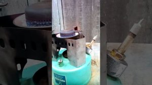 Примус  Шмель 2 работает без насоса, с золотником от мото камер