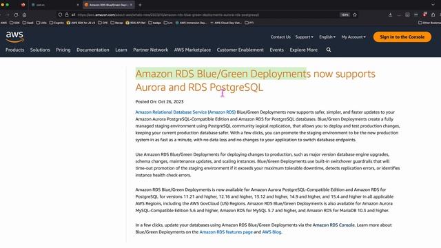 Amazon RDS Hỗ trợ Blue/Green Deployment cho PostgreSQL | Tin Mới AWS смотреть онлайн