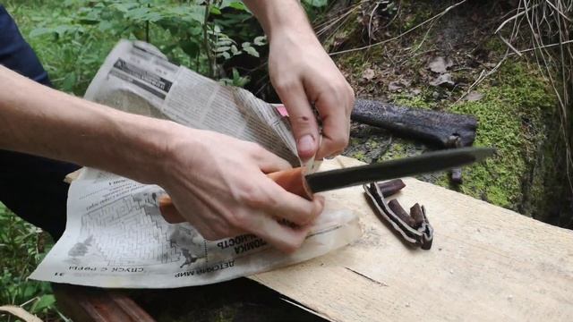 Тестирование якутского ножа в лесу