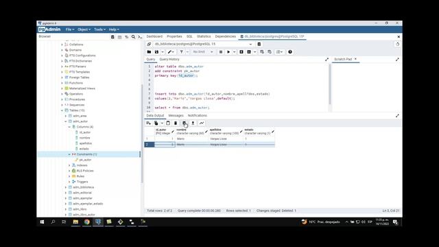 POSTGRESQL + PGADMIN4 #4 Integridad de datos, primary key y foreign key смотреть онлайн