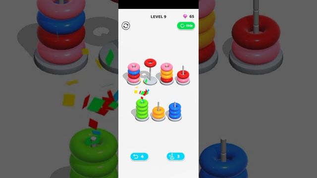 colour Hoop Stack sort puzzle game | colour rings game | ring games | #shorts