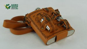 Набор подарочный в кожаном чехле Волк, фляжка 0,5л, 3 стопки, мультитул