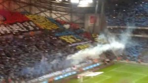 Great fan view of Marseille stadium Orange Velodrome