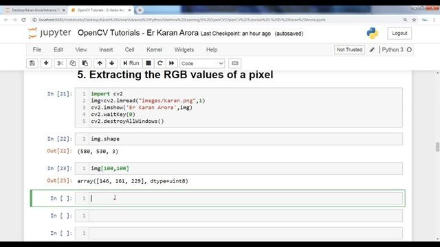 How to Extract the RGB Values of a Pixel in OpenCV using Python