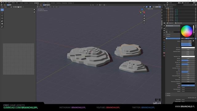 Easy Low Poly Layered Rocks - Blender 2.8 | Low Poly Game Art in Blender 3d | 3d LowPoly Rock | 3d смотреть онлайн