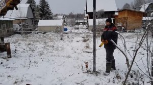 Строим дом из бревна #1. Фундамент на винтовых сваях — монтаж