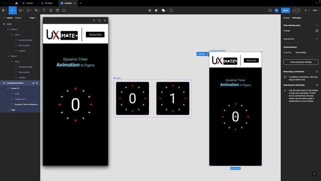 Dynamic Timer In Figma with 2 Frames | Figma Tutorial for Beginners