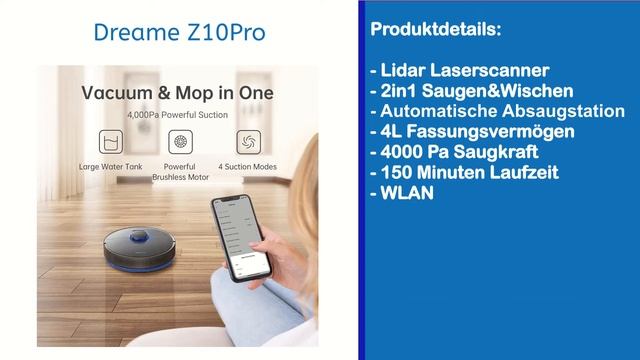 Die besten Dreame Saugroboter (TOP 5) 2024 ? Testsieger Vergleich (D9 Max, Z10 Pro, L10 Pro & W10)