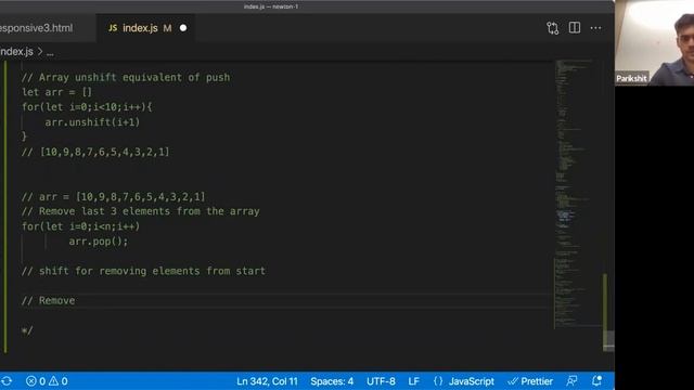 JS Ternary operator, JS Properties of Array, JS Array length, JS Array concat, JS Array push pop, J