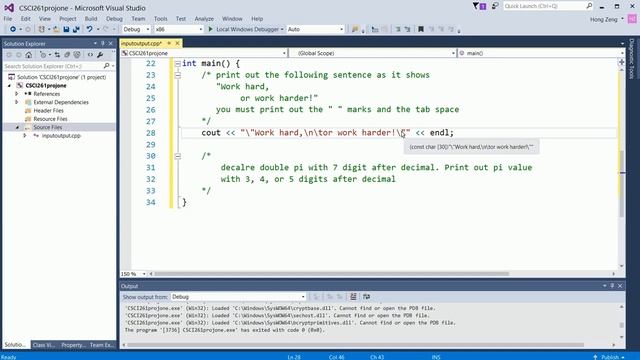 Escape character and output format смотреть онлайн