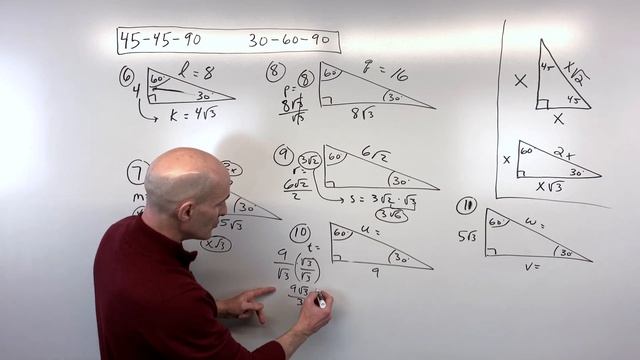 Solving 45 45 90 and 30 60 90 Special Right Triangles (Lots of Examples) смотреть онлайн