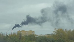 Чёрный дым над ТЭЦ 1 (Тюмень)