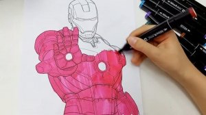 Нow to draw iron man with markers for kids\Как нарисовать железного человека.