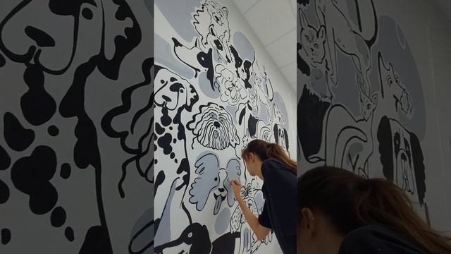 живем-живем! работаем работу, рисуем красивое #art #mural #росписьстен #drawing