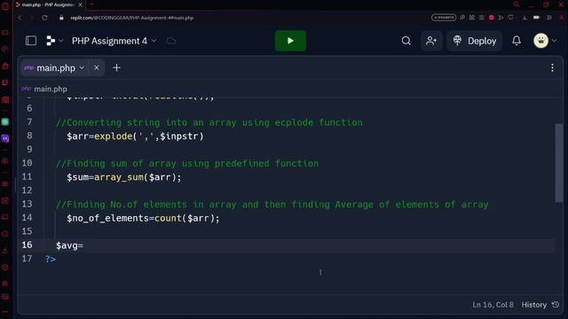 PHP Array Sum and Average: Learn with Lab Solution | BCA Sem 3 Assignment 4 Q2 | Predefined Functio