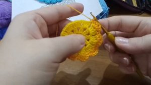 Мастер - класс: вязание крючком узора для коврика, пледа, покрывала, скатерти из остатков пряжи.