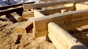 Дом из лафета, Ручная рубка, Сруб из лафета кедра