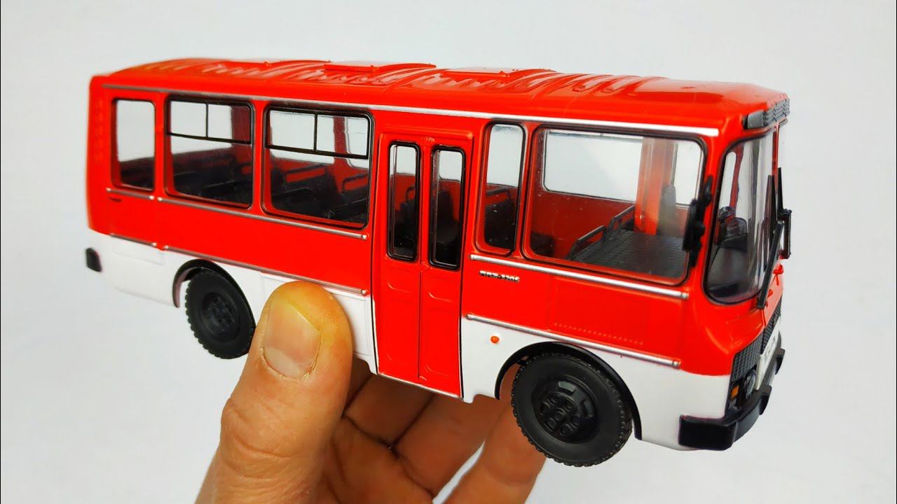 Модель автобуса ПАЗ-3205 масштаб 1/43 Modimio Наши Автобусы №2 распаковка и обзор! Про машинки! смотреть онлайн