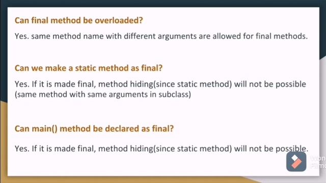 Final keyword interview questions and answers | Final keyword in java