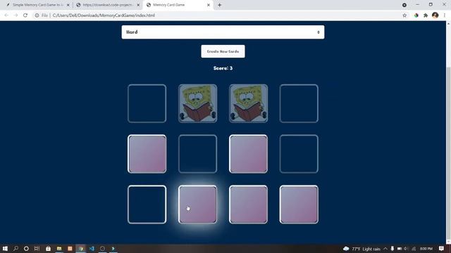 Simple Memory Card Game In JavaScript With Source Code | Source Code & Projects смотреть онлайн