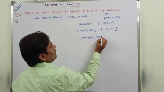 EXAMPLE-4: CONVERT THE GIVEN BOOLEAN EXPRESSION INTO PRODUCT OF MAXTERMS | CANONICAL POS | POS | смотреть онлайн