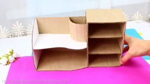 ЯРКИЙ DIY НАСТОЛЬНЫЙ ОРГАНАЙЗЕР СВОИМИ РУКАМИ ИЗ КАРТОНА