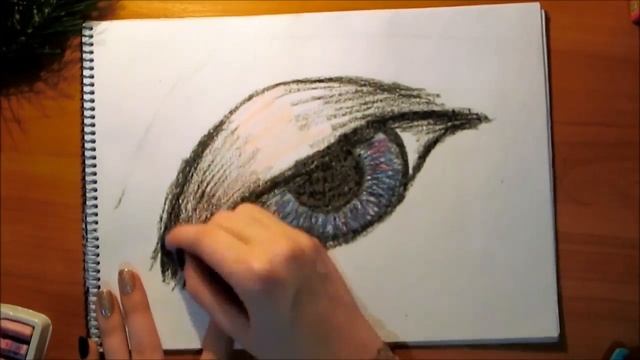 Рисуем глаз восковыми карандашами смотреть онлайн