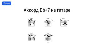Как играть аккорд Db+7 на гитаре и фортепиано
