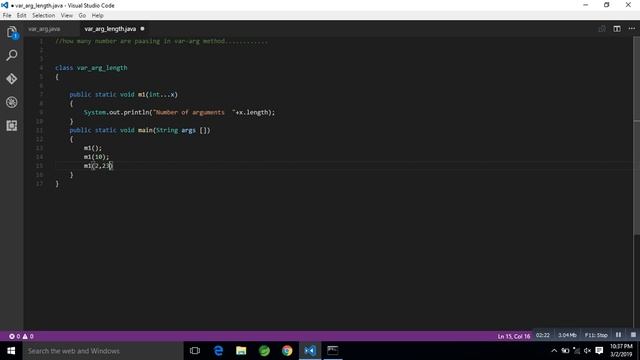 Core Java, How can know length in var-arg method of Parameter in java | var args work in Java