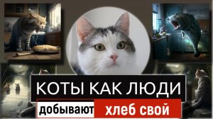 Коты как люди добывают себе хлеб свой