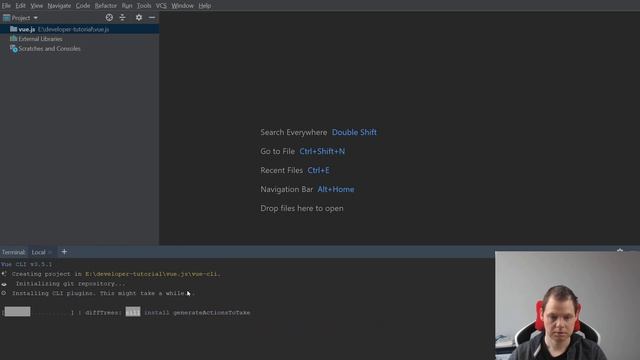 How to start with vue-cli 3 and vuejs in nodejs tutorial