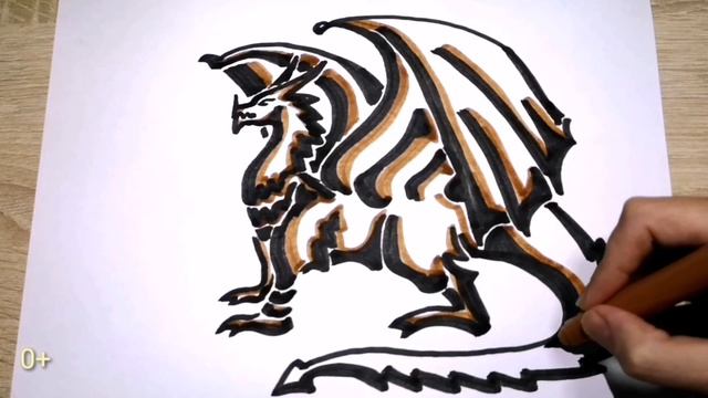 Как нарисовать Дракона | Мультик раскраска Дракон для детей | How to Draw a dragon