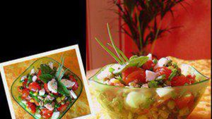 Весенний салат с моцареллой