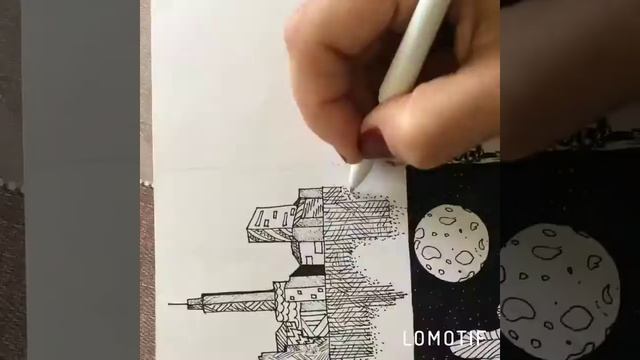Рисуем город, декоративный рисунок город