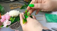 Букет из мыла ручной работы. Кашпо "Чашка гжель"