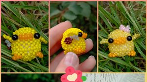 2 часть|мастер-класс класс на цыпу 🐣 из бисера, средняя амигуруми