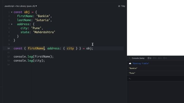 Object Destructuring in ES6 | Object Destructuring in JavaScript #javascript #javascriptengineer