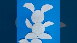 Аппликация из ватных дисков - Зайчик