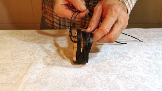 Браслет кожаный ручной работы "Корзинка Черные 2и2 полосы" смотреть онлайн