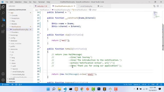 Laravel 8 Notification Bangla | Send Variable to Custom Template While Sending Email | P - 5 смотреть онлайн
