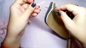 Двойная подошва для тапочек крючком. Обвязывание стелек. Войлочная и кожзам стелька.