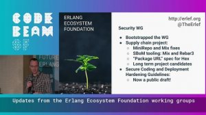 Updates from the erlang Ecosystem Foundation working groups